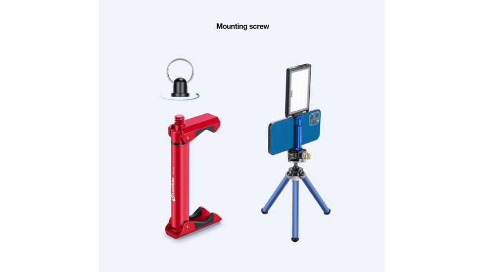 Leofoto PC-20 Mobile Phone Stand w/ 1/4 Mounting - Arca, Red, PC-20 RED