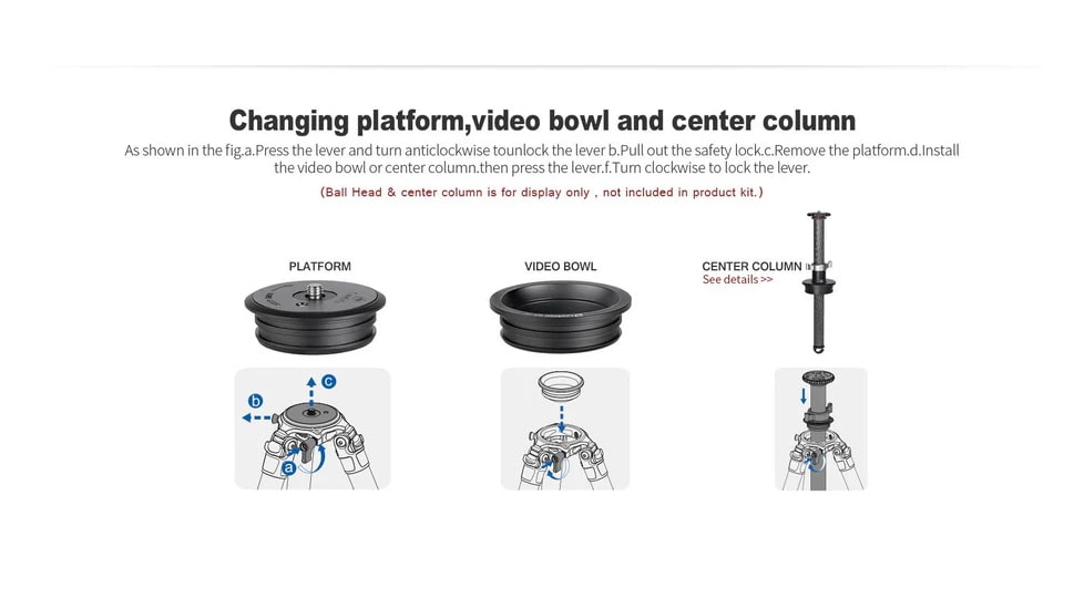 Leofoto SO-362CX Inverted Outdoors Series Carbon Fiber Tripod w/ 75mm Bowl/Platform, Black, SO-362CX