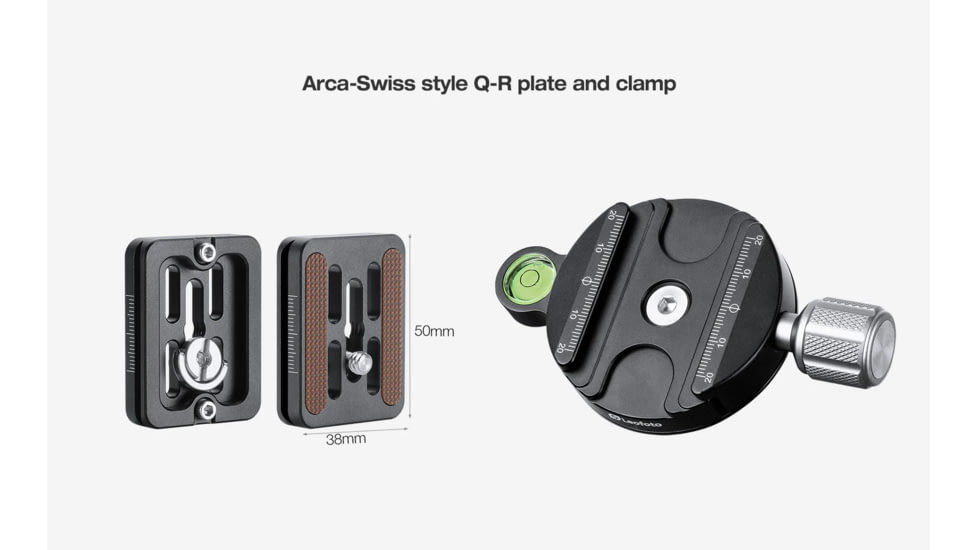 Leofoto SW-01 Mini Fluid Head for Binoculars, Arca Swiss, Black, SW-01