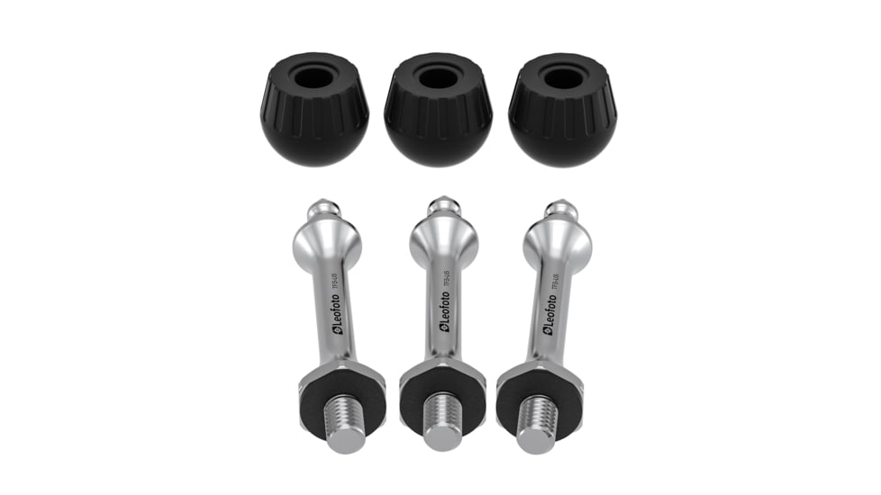 Leofoto TFS-US Long Spike/Rubber Foot Set 3/8 Thread - Set of 4, Black, TFS-US