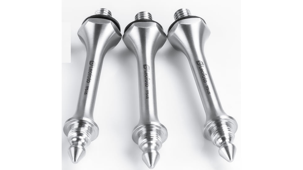 Leofoto TFS-US Long Spike/Rubber Foot Set 3/8 Thread - Set of 4, Black, TFS-US