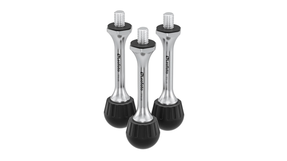 Leofoto TFS-US Long Spike/Rubber Foot Set 3/8'' Thread - Set of 4, Black, TFS-US