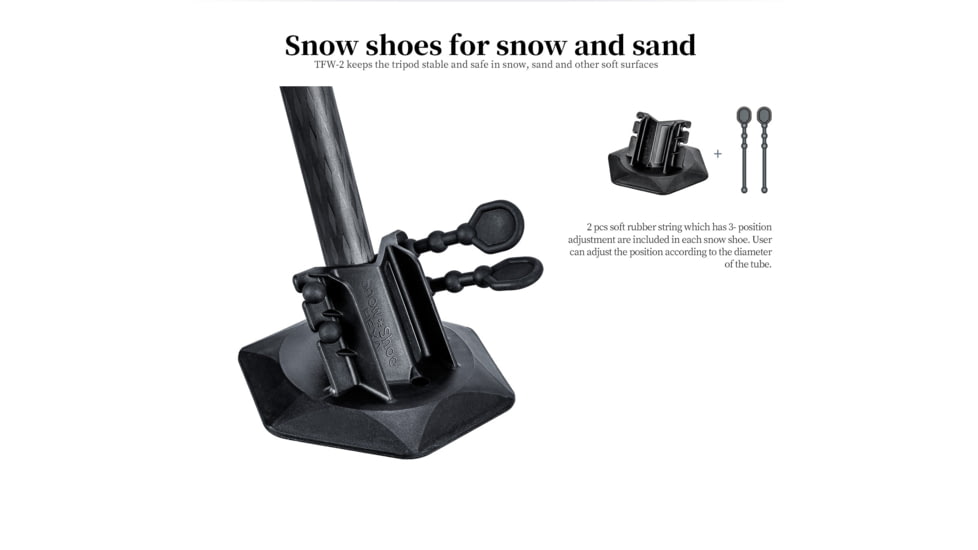 Leofoto TFW-2 Universal Snow / Sand Shoes 144mm Feet For Tripod - Set of 4, Black, TFW-2