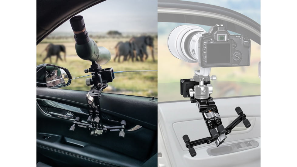 Leofoto WN-02 Multi-Purpose Window Mount for Binoculars/Lens and Camera, Black, WN-02