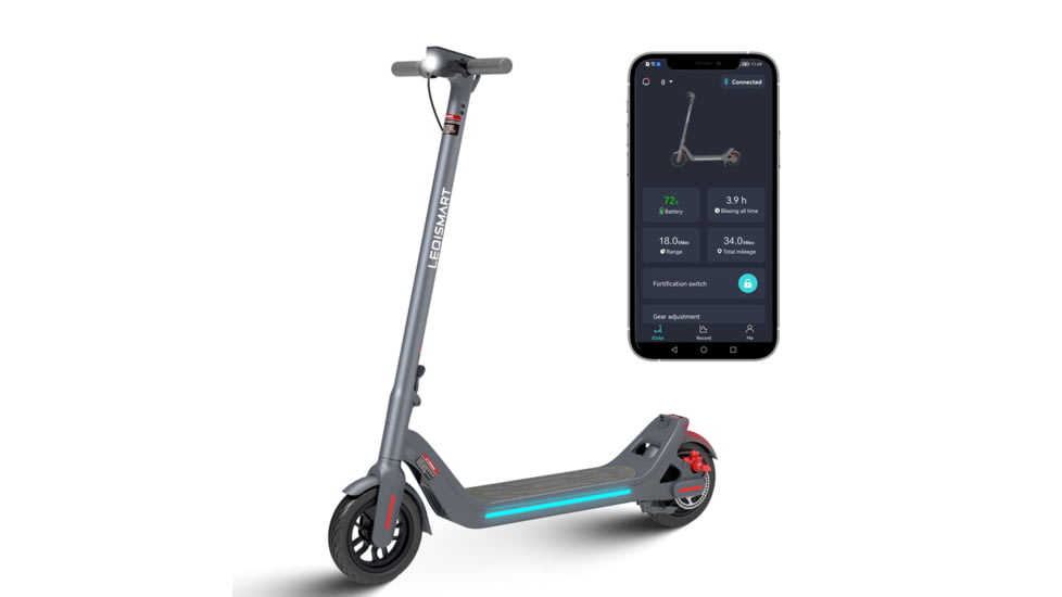 LEQI Smart Electric Scooter, Black, Medium, A8-BLACK