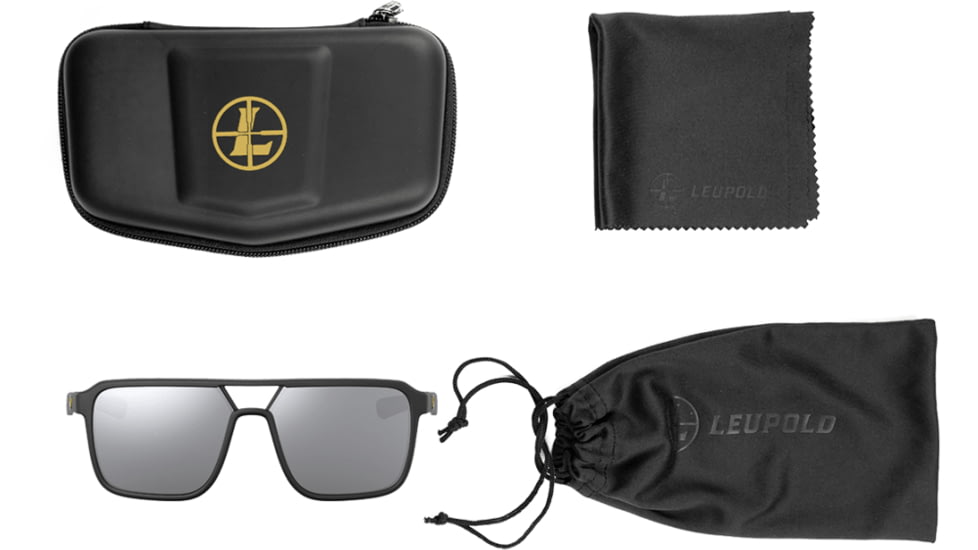 Leupold Bridger Sunglasses, Matte Black Frame, Shadow Gray Flash Lens, 182672
