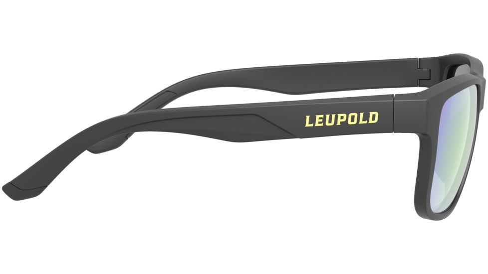 Leupold Katmai Sunglasses, Matte Black Frame, Square Emerald Mirror Lens, Polarized, Narrow-Regular, 179099