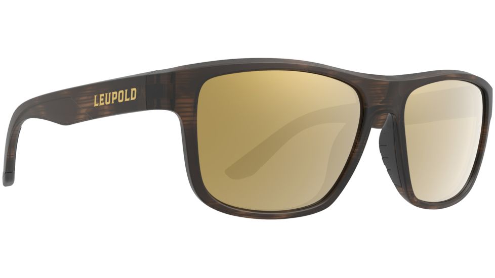 Leupold Katmai Sunglasses, Matte Tortoise Frame, Square Bronze Mirror Lens, Polarized, Narrow-Regular, 179098