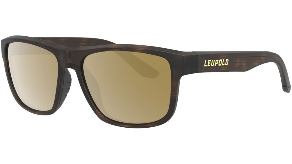 Leupold Katmai Sunglasses, Matte Tortoise Frame, Square Bronze Mirror Lens, Polarized, Narrow-Regular, 179098