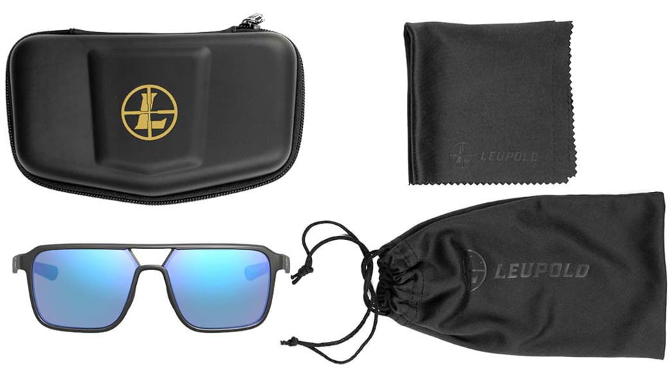 Leupold Bridger Sunglasses, Matte Black Frame, Blue Mirror Lens, 186748