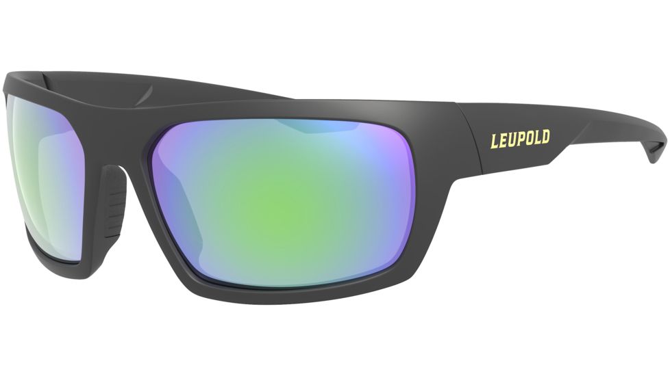 Leupold Packout Mens Sunglasses, Matte Black Frame, Square Emerald Mirror Lens, Polarized, Regular, 179095