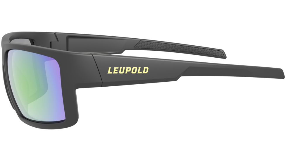 Leupold Switchback Mens Sunglasses, Matte Black Frame, Square Emerald Mirror Lens, Polarized, Regular-Wide, 179093