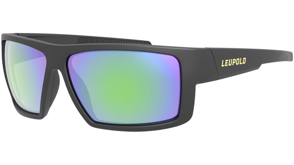 Leupold Switchback Mens Sunglasses, Matte Black Frame, Square Emerald Mirror Lens, Polarized, Regular-Wide, 179093