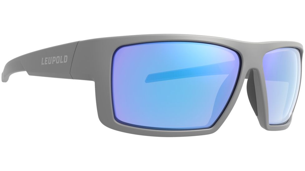 Leupold Switchback Mens Sunglasses, Matte Grey Frame, Square Blue Mirror Lens, Polarized, Regular-Wide, 179629