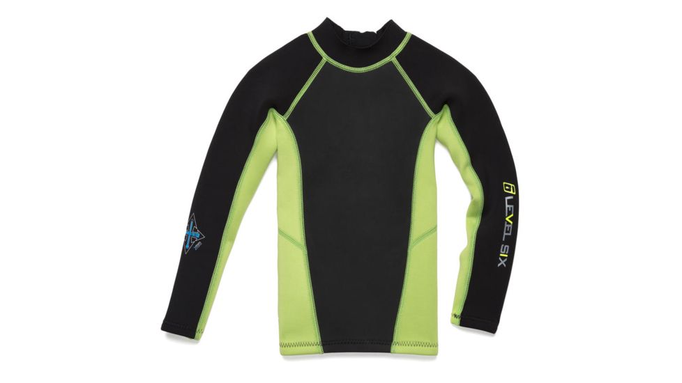 Level 6 Carver Long Sleeve Neoprene Top - Child's-Kiwi Green