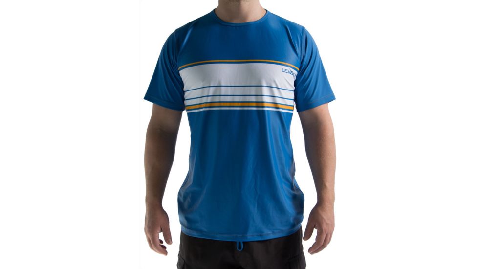 Level 6 Coastal Short Sleeve Sun Shirt - Men's-True Blue/White-Large