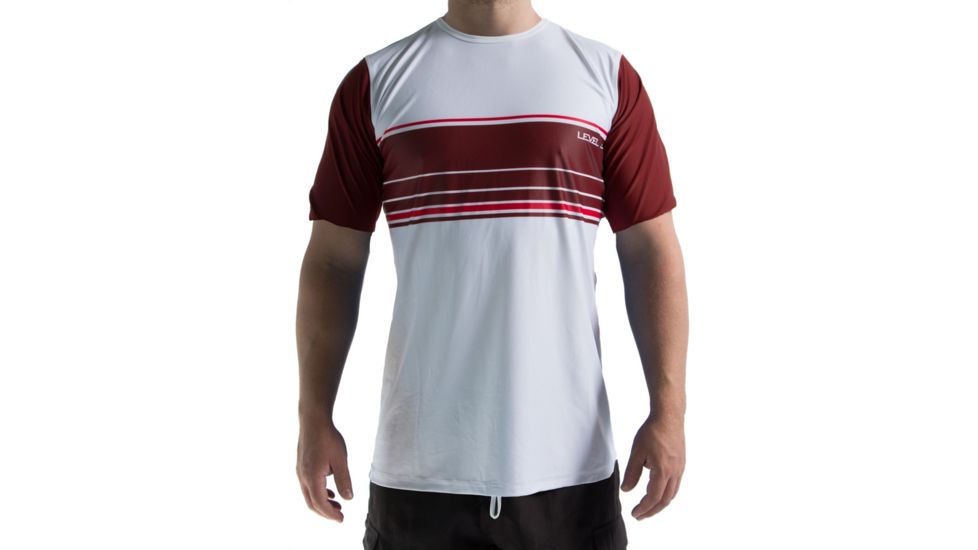 Level 6 Coastal Short Sleeve Sun Shirt - Men's-White/Mahogany-Large