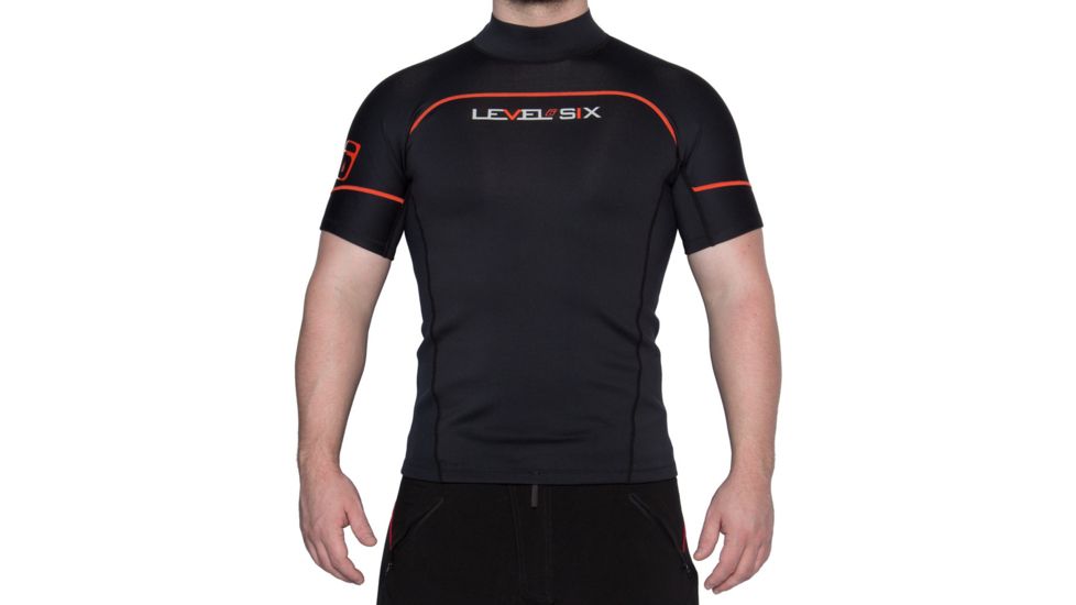 Level 6 Jericho Short Sleeve Neoprene Rash Gaurd - Men's-Black-Small