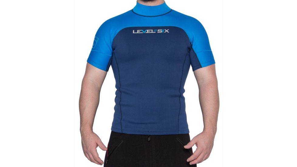 Level 6 Jericho Short Sleeve Neoprene Rash Gaurd - Men's-Lake Blue-Large