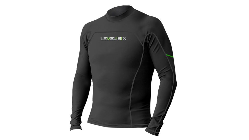 Level 6 Men's Neo-Wave Long Sleeve Rash Top-Black-Small