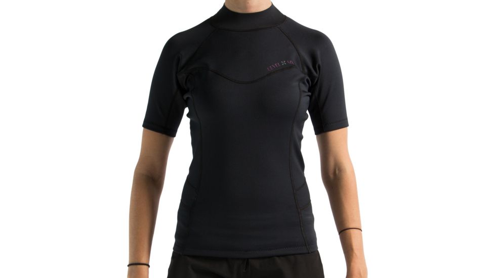 Level 6 Sombrio Short Sleeve Neoprene Rash Guard - Women's-Black-X-Small