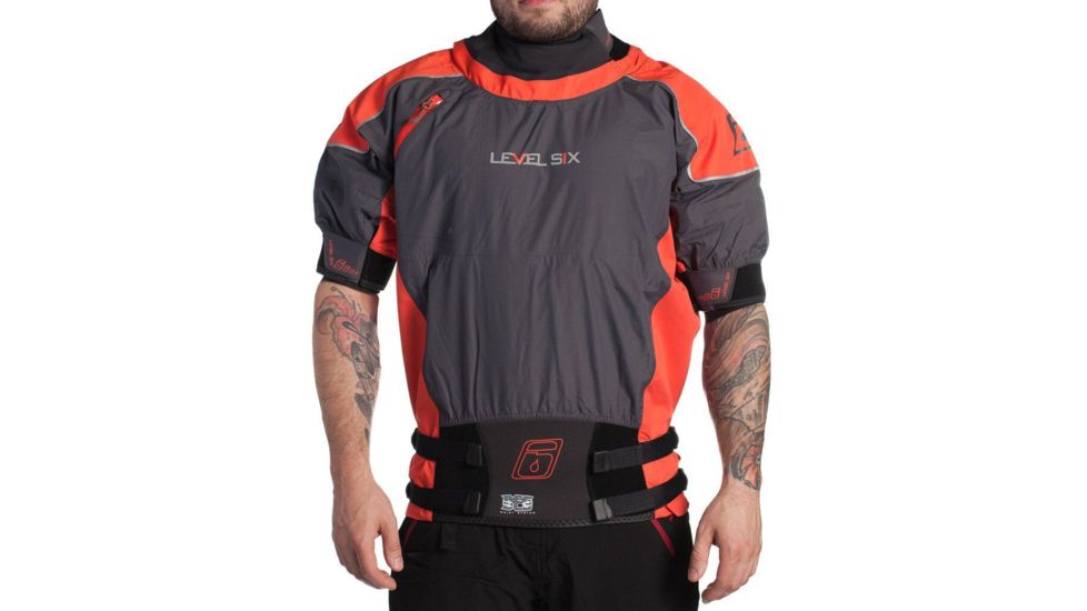 Level Six Mens Chochee 3 Layer Short Sleeve Dry Top, Blaze Red/Charcoal, Extra Small, GMT-CHOC-BZ-XS