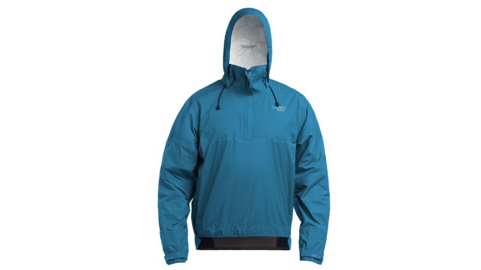Level Six Mens Torngat Long Sleeve 2.5 Layer Jacket W/Hood, Crater Blue, Small, GMT-TORN-CR-S