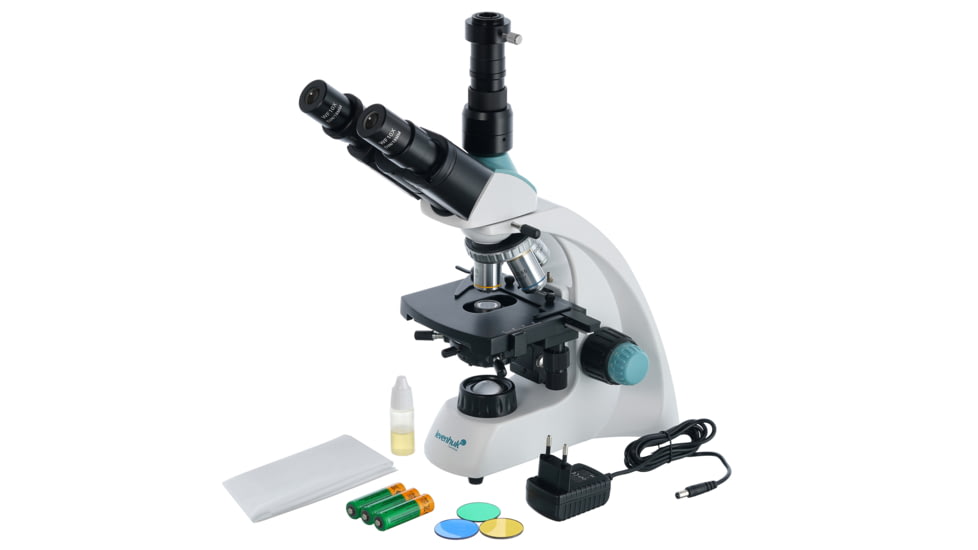 Levenhuk 40-1000x 400T Trinocular Microscope, White, Middle, 75421