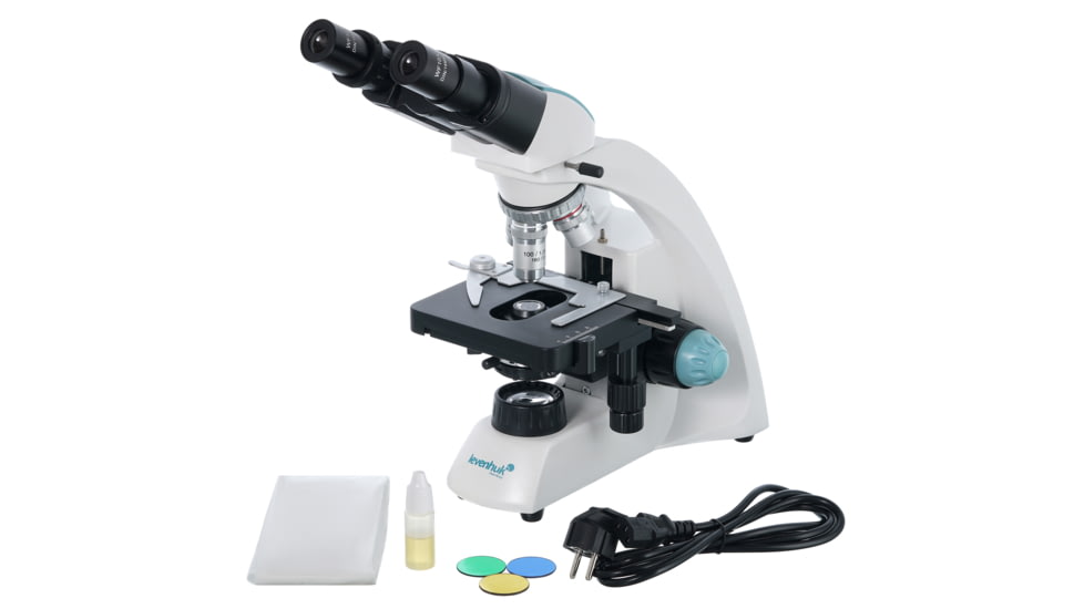 Levenhuk 40-1000x 500B Binocular Microscope, White, Middle, 75425