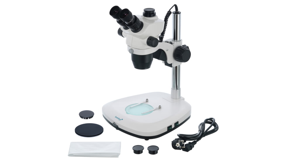 Levenhuk 7-45x ZOOM 1T Trinocular Microscope, White, Middle, 76057