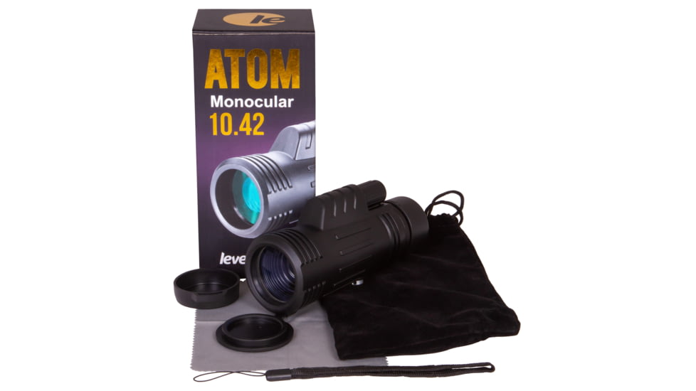 Levenhuk Atom 10x42 Monocular, Black, Small, 74095