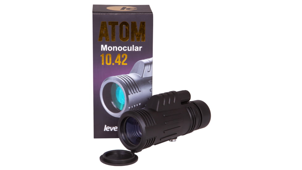 Levenhuk Atom 10x42 Monocular, Black, Small, 74095