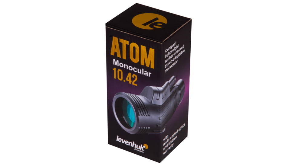Levenhuk Atom 10x42 Monocular, Black, Small, 74095