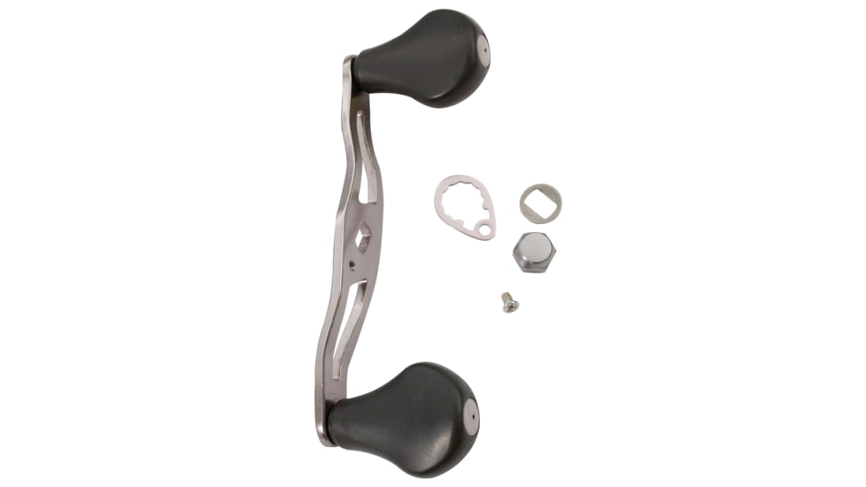 Lew's Custom Shop Bowed Aluminum Handle, 95mm Handle, Paddle Knobs, Black, AH95B