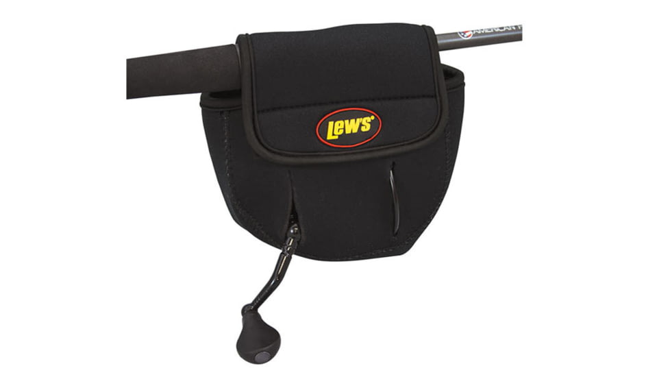 Lew's Speed Reel Cover, Fits Large Spinning Reels, 2mm Neoprene, Hook and Loop Closure, Black, LSCBS2
