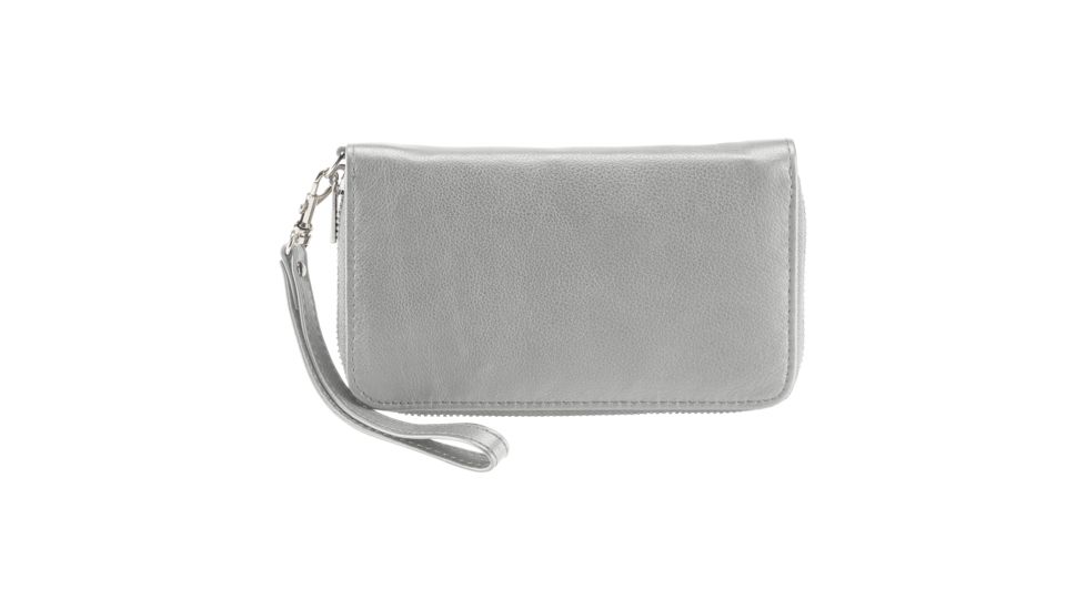 Lewis N Clark Fine Leather RFID-Blocking Wristlet Bag, Gray, 7051GRY