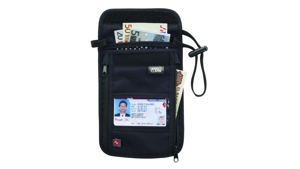 Lewis N Clark RFID Neck Stash, Black 1267BLK