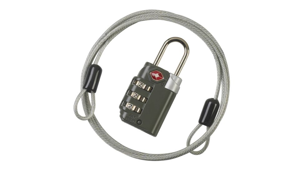 Lewis N Clark Travel Sentry Combo Lock with Cable, Black TSA83