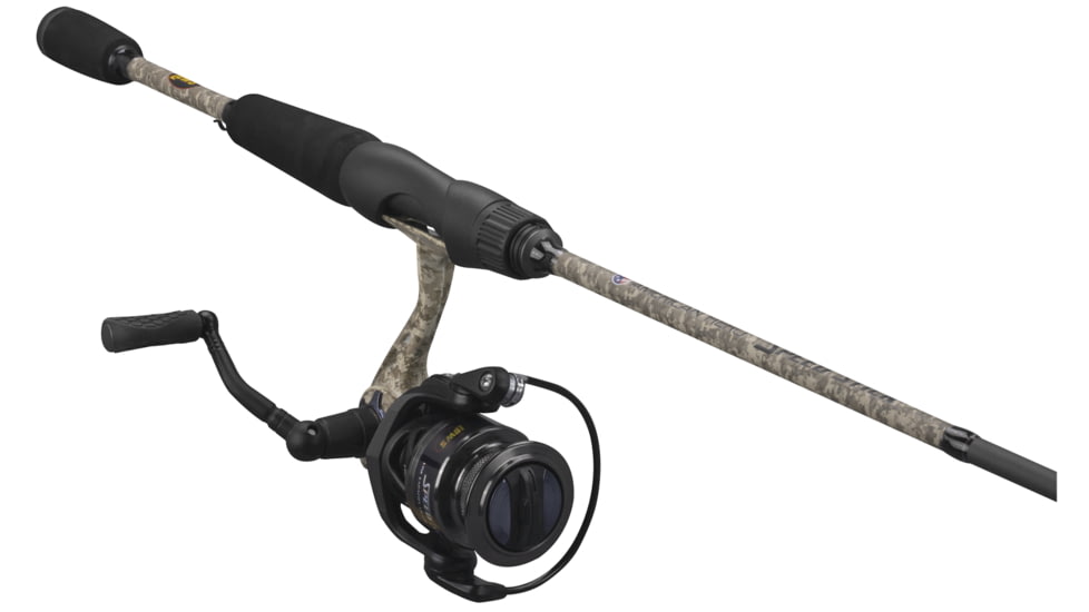 Lews American Hero Camo 200 Spinning Combo, 6 ft, Medium, Fast, 6.2:1, Ambidextrous, 2 Pieces, AHC2060M-2