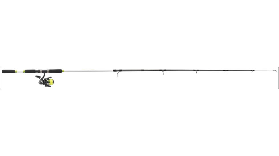 Lew's MACH 1 Spinning Rod, 7ft 2in, 2-PC IM7 Graphite Rod w/ Medium-Heavy  and Fast, Winn Dri-Tac Split-Grip, Graphite Skeletal Reel Seat, White/Black/Green, M172MHS-2