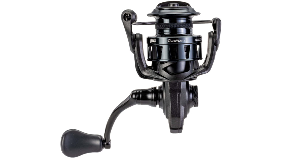 Lew’s Custom 100 Spinning Reel, SZ 100 Reel, 9+1 Bearings, 5.2-1 Ratio, Aluminum Frame and Sideplate, Screw-In Aluminum Handle, Speed Gears, Speed Lube, Hybrid Carbon Drag, Black/Silver, CS100G2