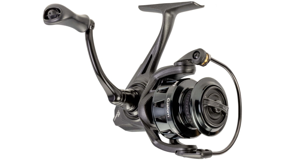 Lew’s Custom 100 Spinning Reel, SZ 100 Reel, 9+1 Bearings, 5.2-1 Ratio, Aluminum Frame and Sideplate, Screw-In Aluminum Handle, Speed Gears, Speed Lube, Hybrid Carbon Drag, Black/Silver, CS100G2