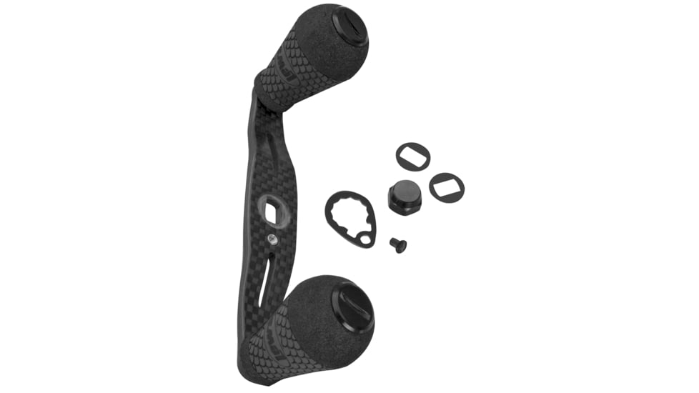 Lew’s Custom Shop Carbon Fiber Handle, Standard Round, 95mm Handle, Paddle Knobs, Black, CSCHB