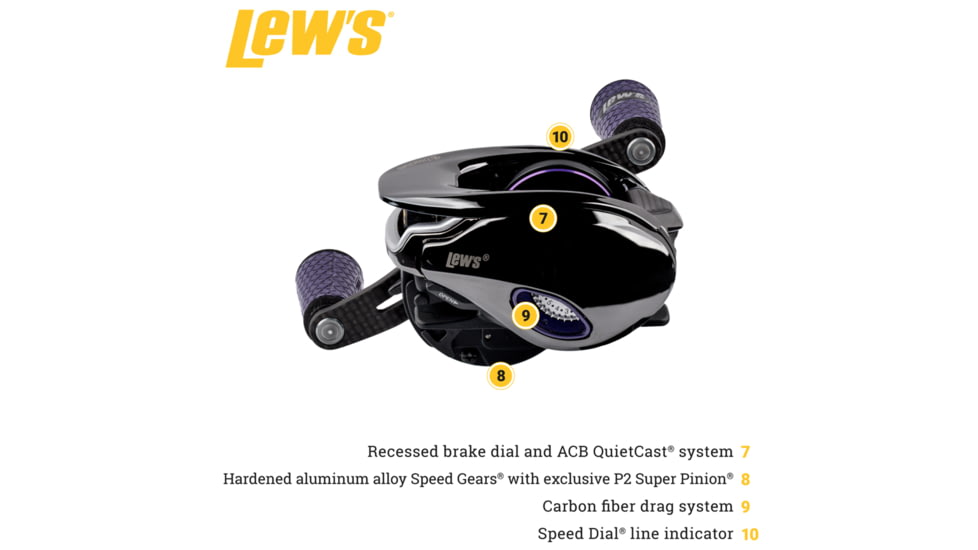 Team Lew’s Ti Baitcast Reel, RH Retrieve, 7.5-1 Ratio, 10+1 Bearings, PT1SHG2
