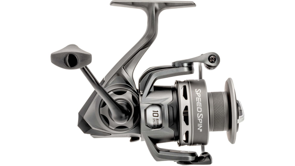 Lew’s Speed Spin Spinning Reel, SZ 100 Reel, 9+1 Bearings, 5.2-1 Ratio, Graphite Frame and Sideplate, Solid Brass Speed Gears, Speed Lube, Multi-Disc Drag, Gray, SS100HSG2