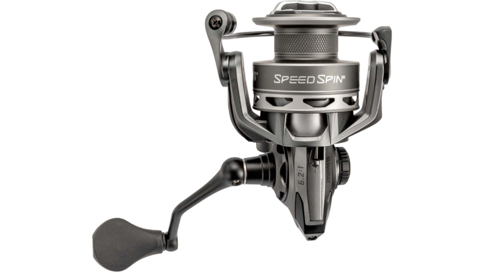 Lew’s Speed Spin Spinning Reel, SZ 100 Reel, 9+1 Bearings, 5.2-1 Ratio, Graphite Frame and Sideplate, Solid Brass Speed Gears, Speed Lube, Multi-Disc Drag, Gray, SS100HSG2