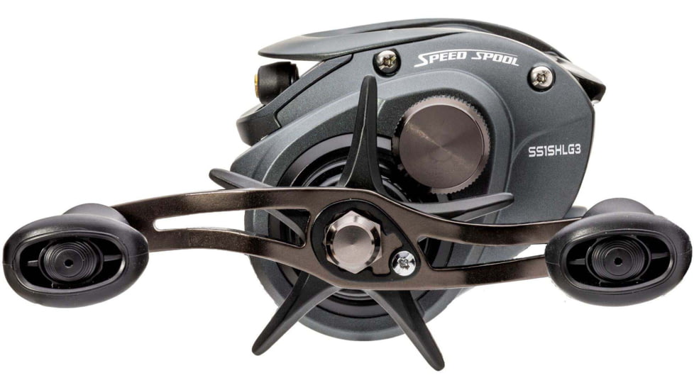 Lew’s Speed Spool Baitcast Reel, 9+1 Bearings, 7.5-1 Ratio, Aluminum Frame, Graphite Sideplate, MCS Braking System, Speed Gears, P2 Super Pinion, Rulon Drag, LH Retrieve, Gray, SS1SHLG3