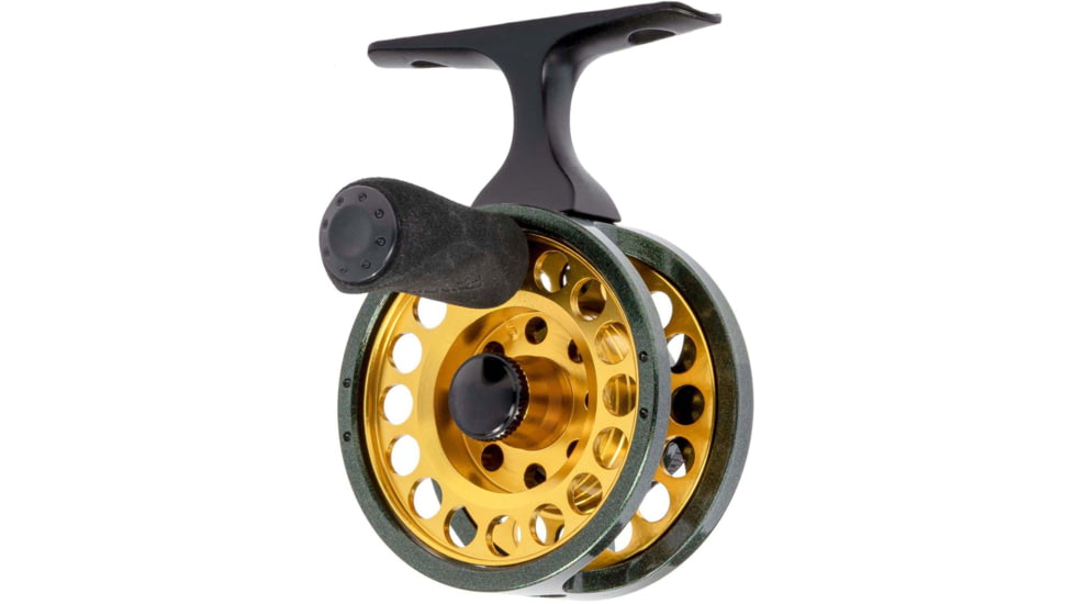 Lew's Wally Marshall Signature Series Solo Jigging Reel, 1-1 Ratio, Aluminum Frame and Spool, Multi-Disc Drag, EVA Handle Knob, 6lb Line, Green/Gold, WMS0J1