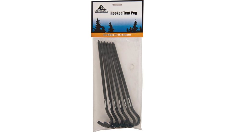 Liberty Mountain Alum Hooked Tent Peg 7'' 6pk 2718  ASSORTED
