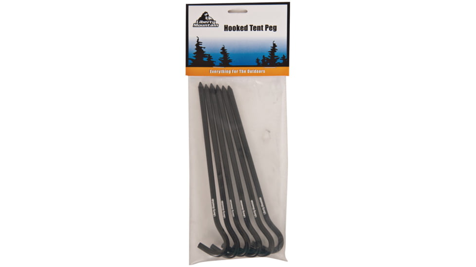 Liberty Mountain Alum Hooked Tent Peg 7'' 6pk 2718  ASSORTED